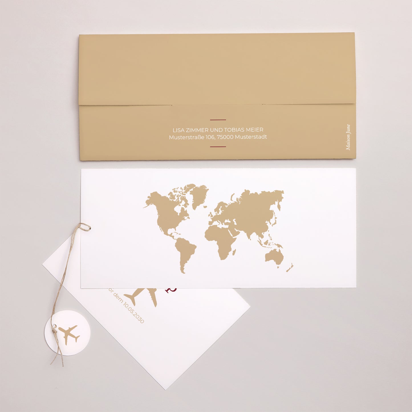 Hochzeitseinladung Mappe 2 Karten, Etikett Wedding Pass foto N° 4