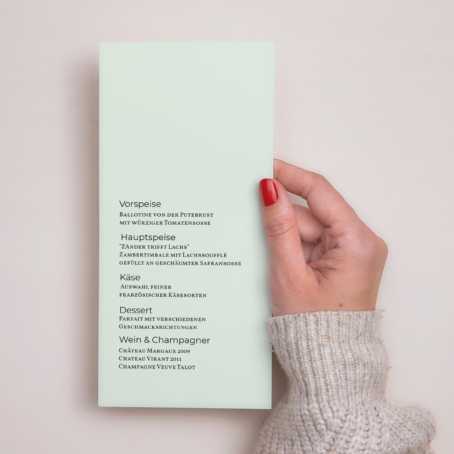 Menükarte Hochzeit Panoramatisches Porträt Kraft & Farbe foto N° 3