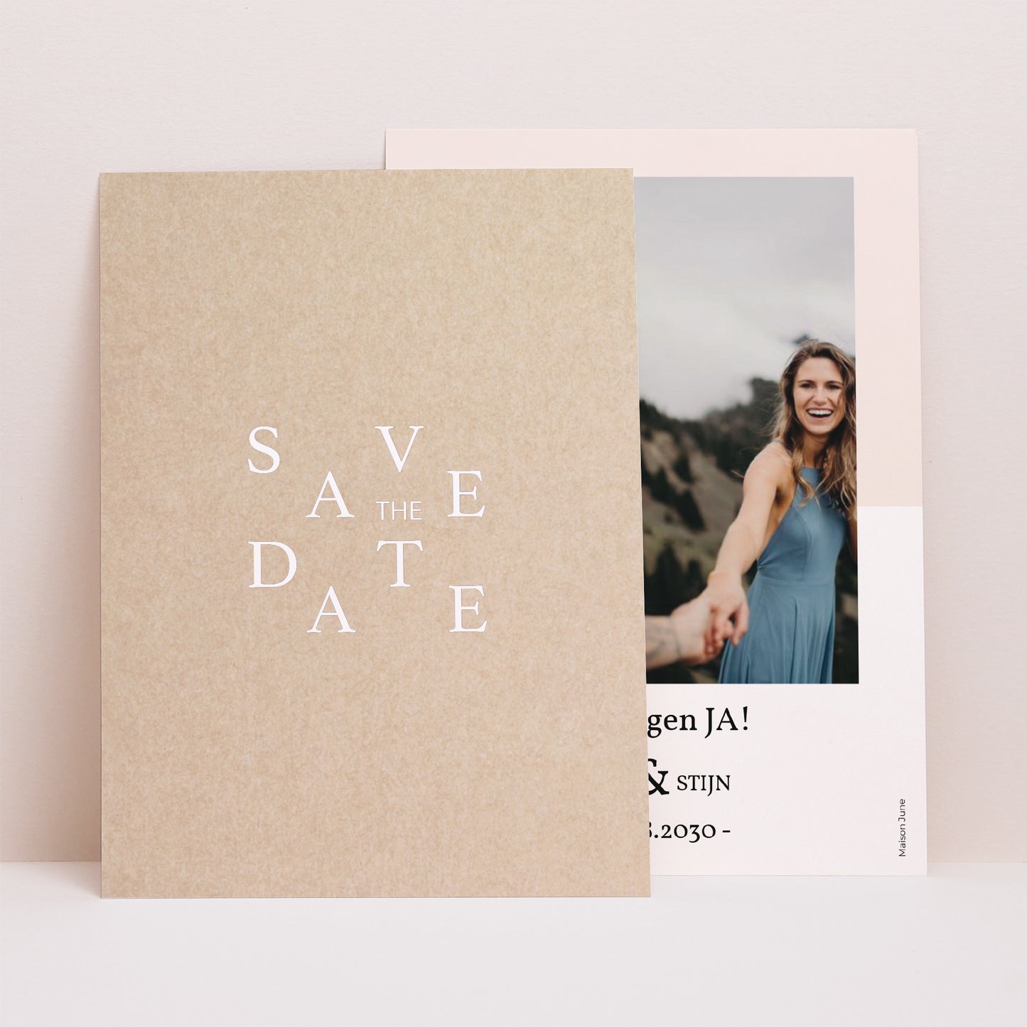Save the date Karte Hochzeit Porträt Kraft & Farbe foto N° 1