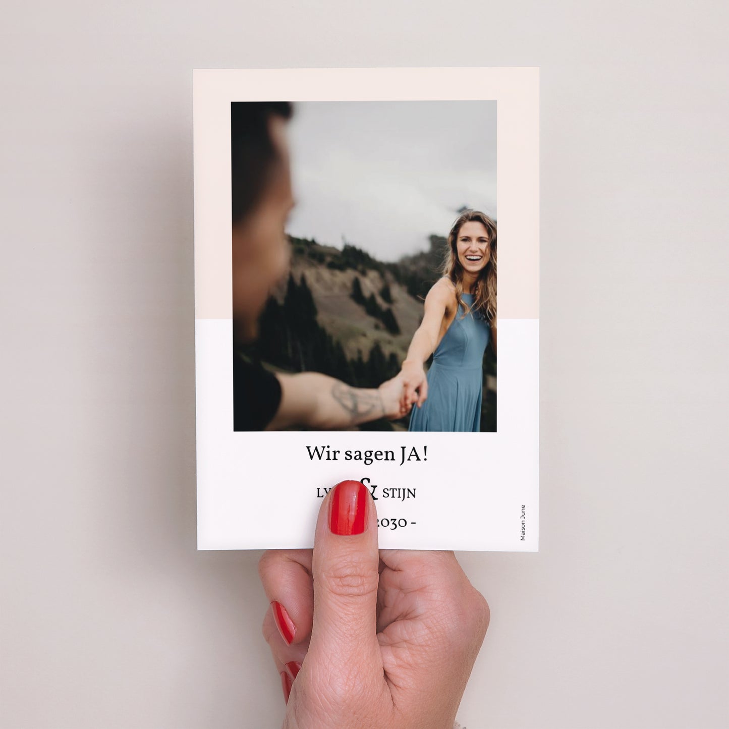 Save the date Karte Hochzeit Porträt Kraft & Farbe foto N° 3