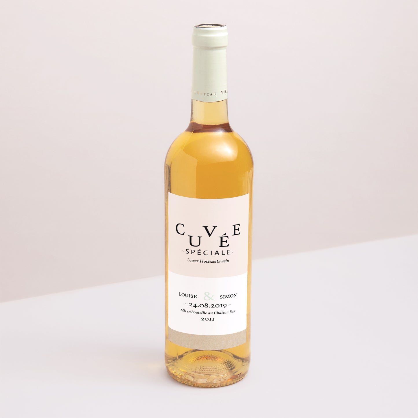 Flaschenetikett Hochzeit Porträt Kraft & Farbe foto N° 1