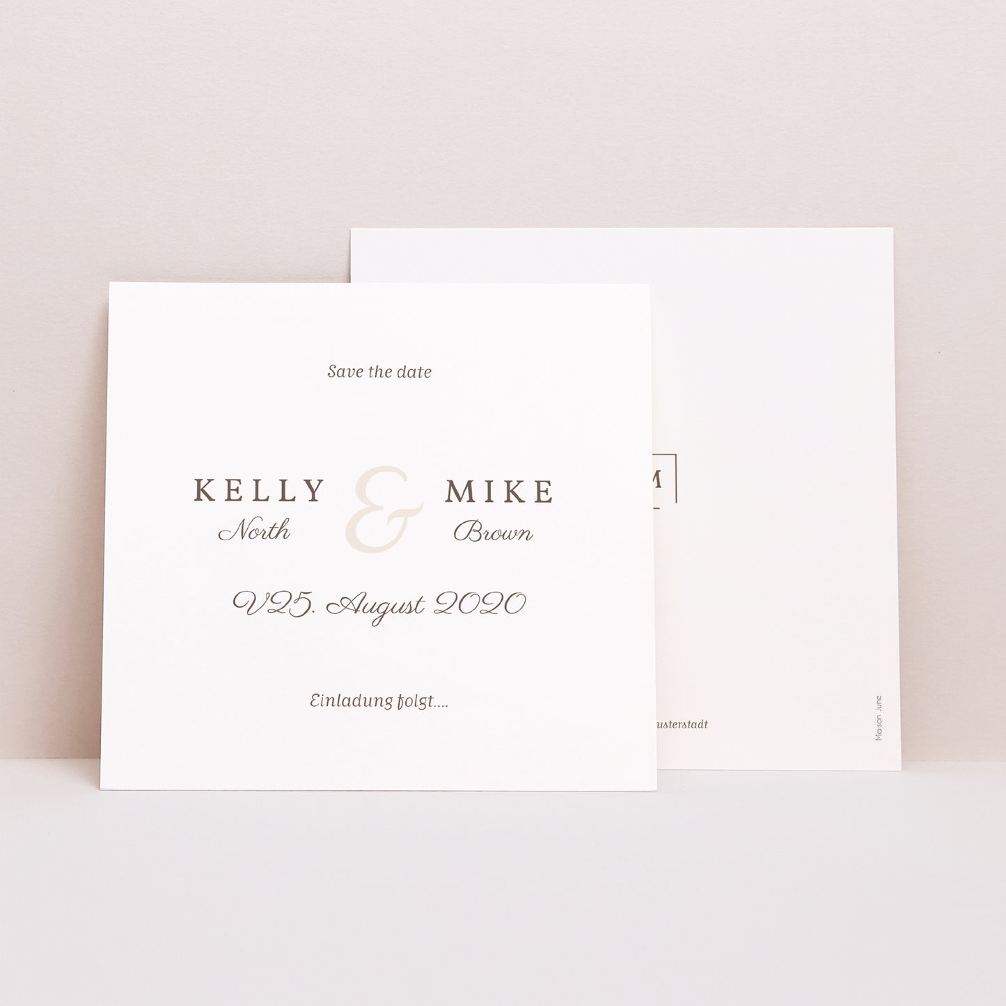 Save the date Karte Hochzeit Quadrat Modern Nude foto N° 1