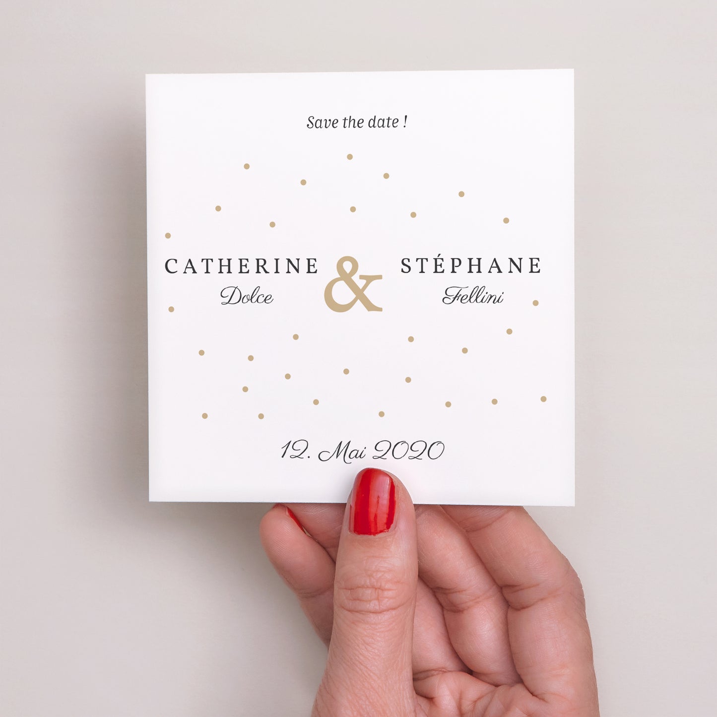 Save the date Karte Hochzeit Quadrat Goldene Tasten foto N° 2
