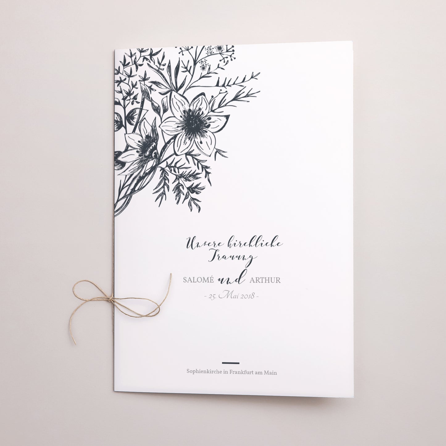 Kirchenheft Hochzeit Doppelflügel Florale Skizze foto N° 1