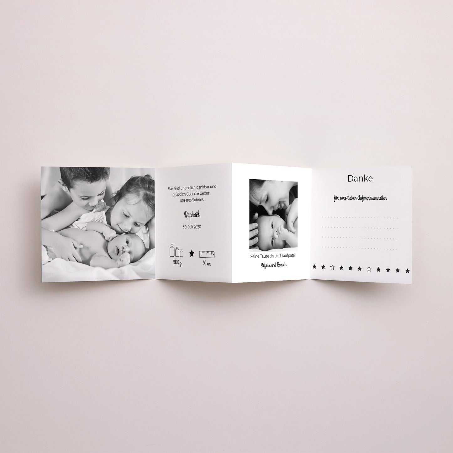 Geburtskarten Akkordeon Der goldene Stern foto N° 3