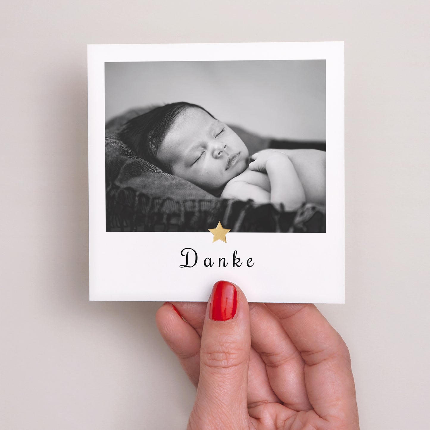 Dankeskarte Geburt Quadrat Der goldene Stern foto N° 2