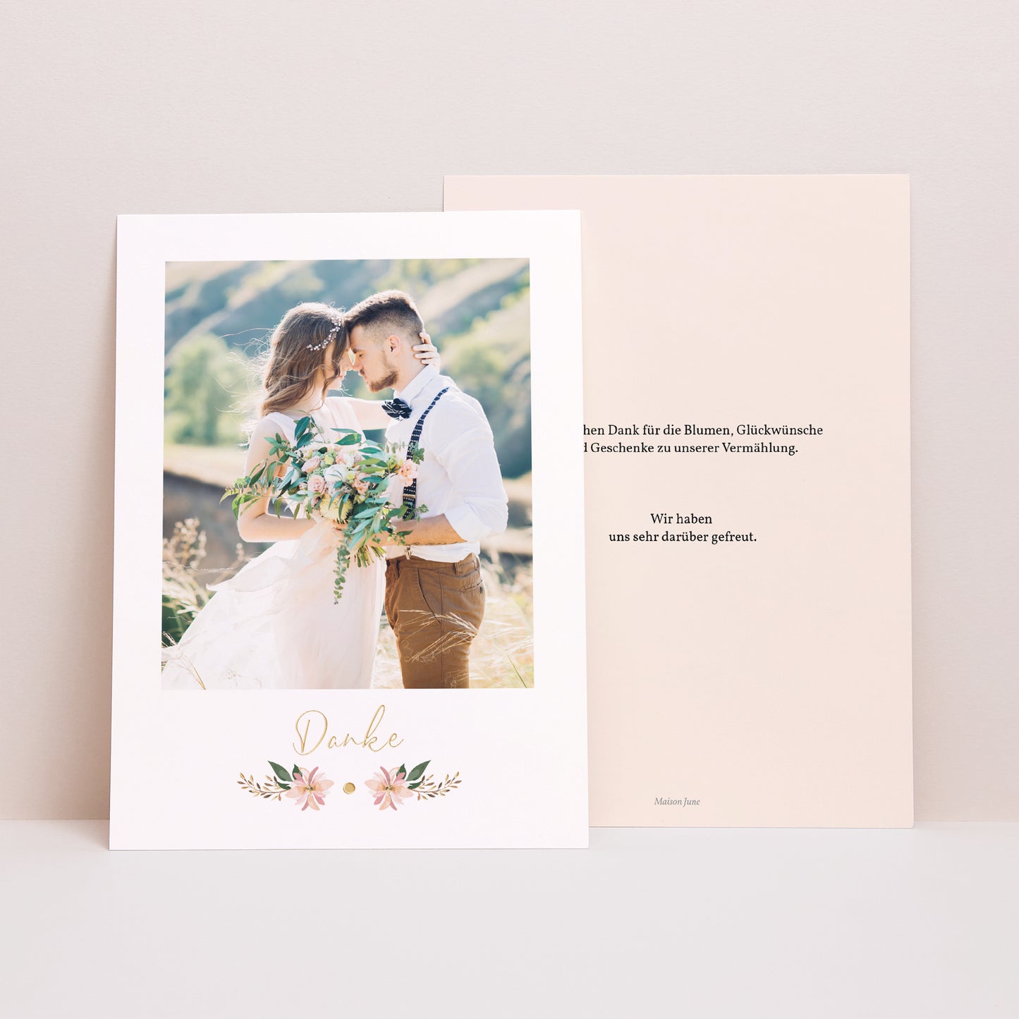 Dankeskarte Hochzeit Süße der Blumen foto N° 1