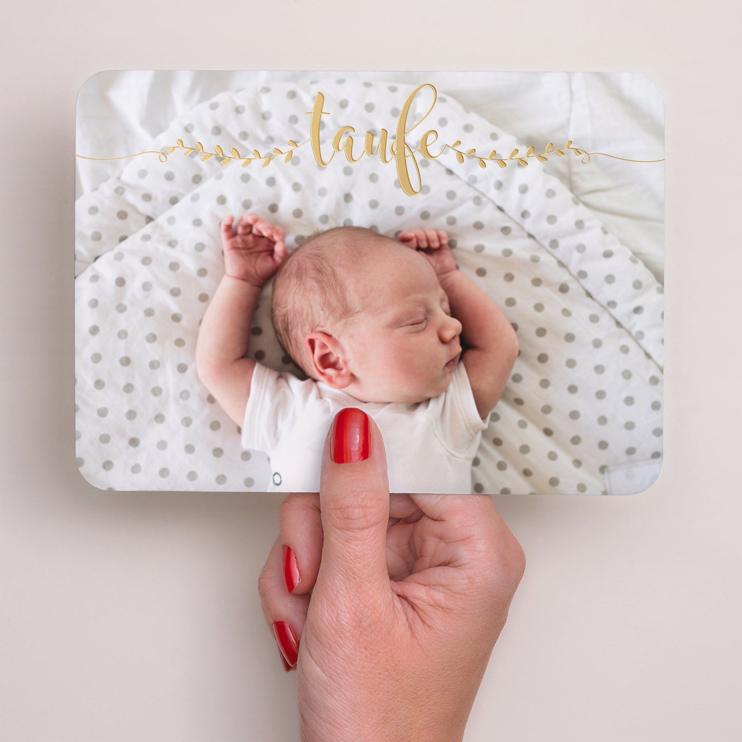 Taufeinladung Landschaft, abgerundete Ränder Goldene Taufe foto N° 3