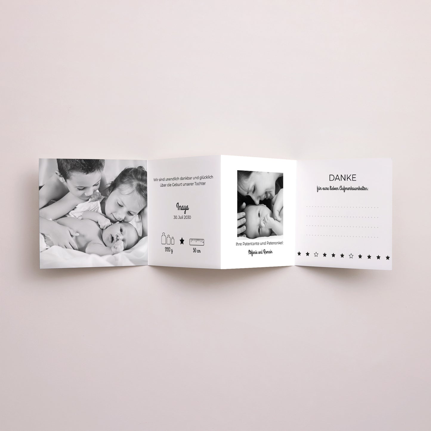 Geburtskarten Akkordeon Funkelnder Stern foto N° 3