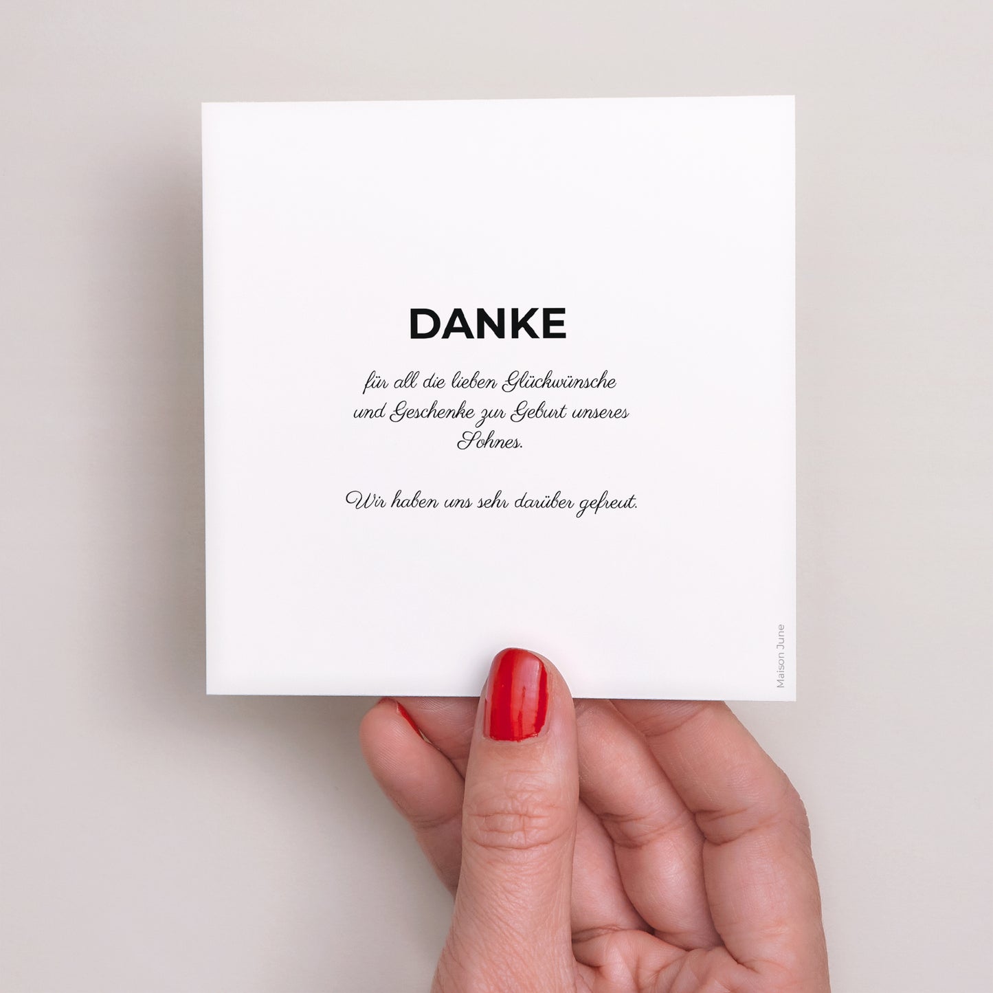 Dankeskarte Geburt Quadrat Initiale foto N° 3