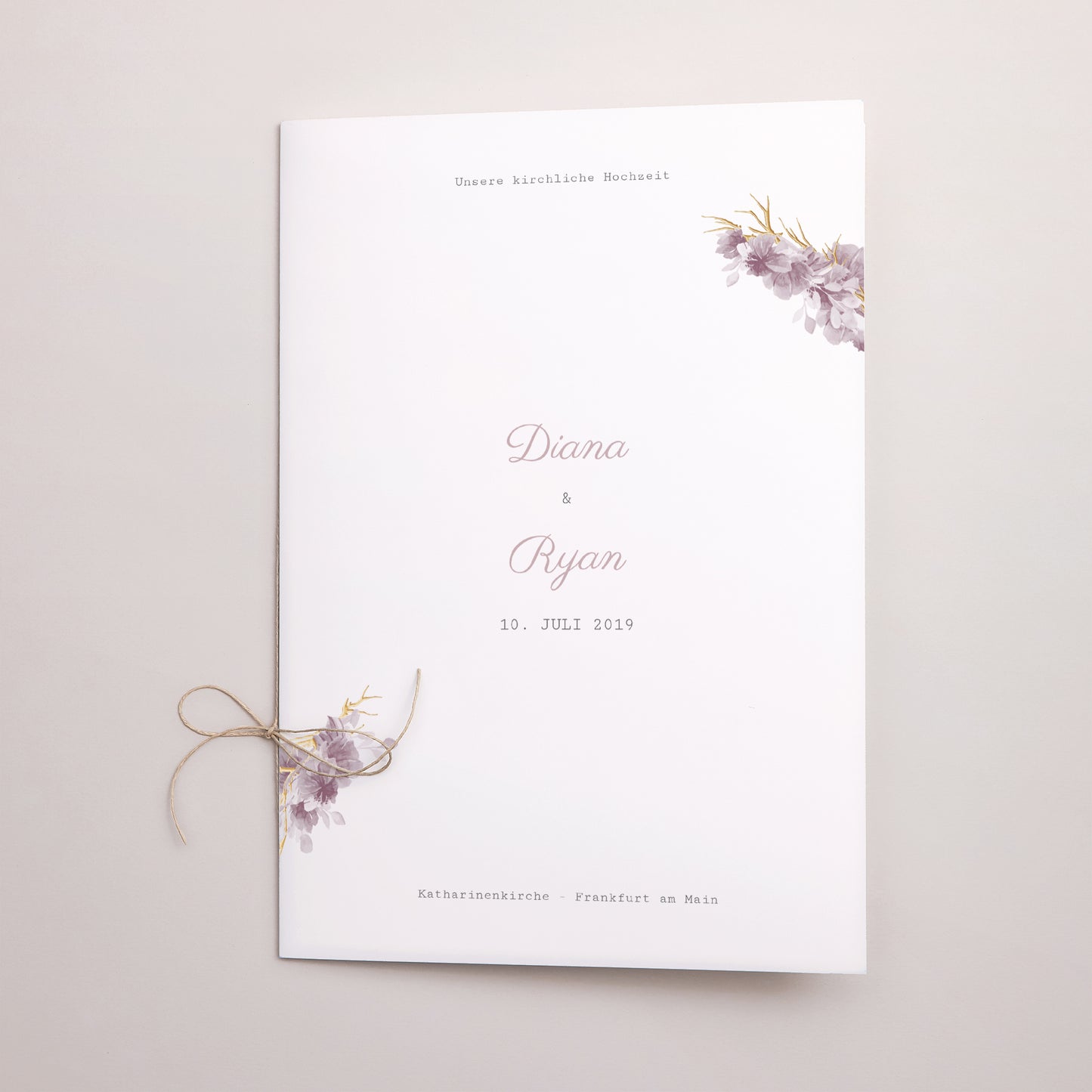 Kirchenheft Hochzeit Doppelflügel Vintage Chic Rose foto N° 1