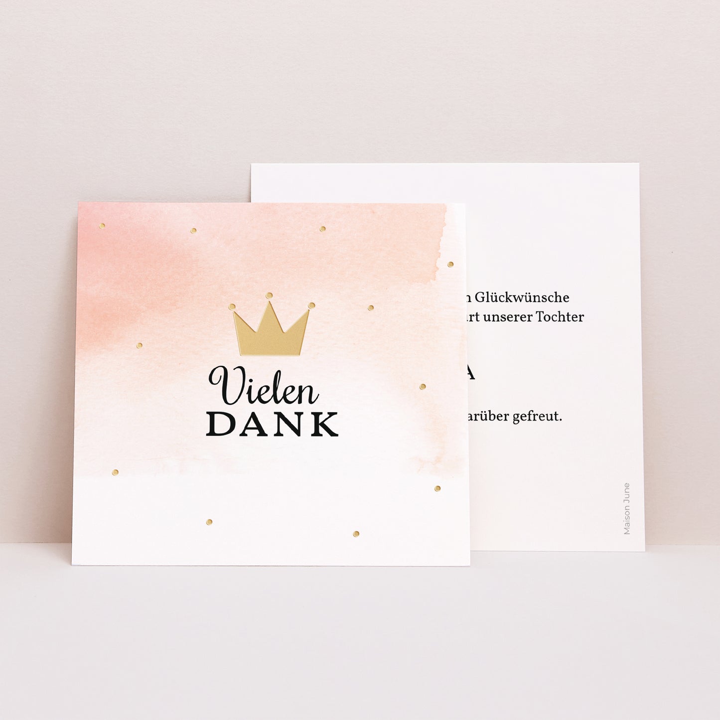 Dankeskarte Geburt Quadrat Kleine Prinzessin foto N° 1