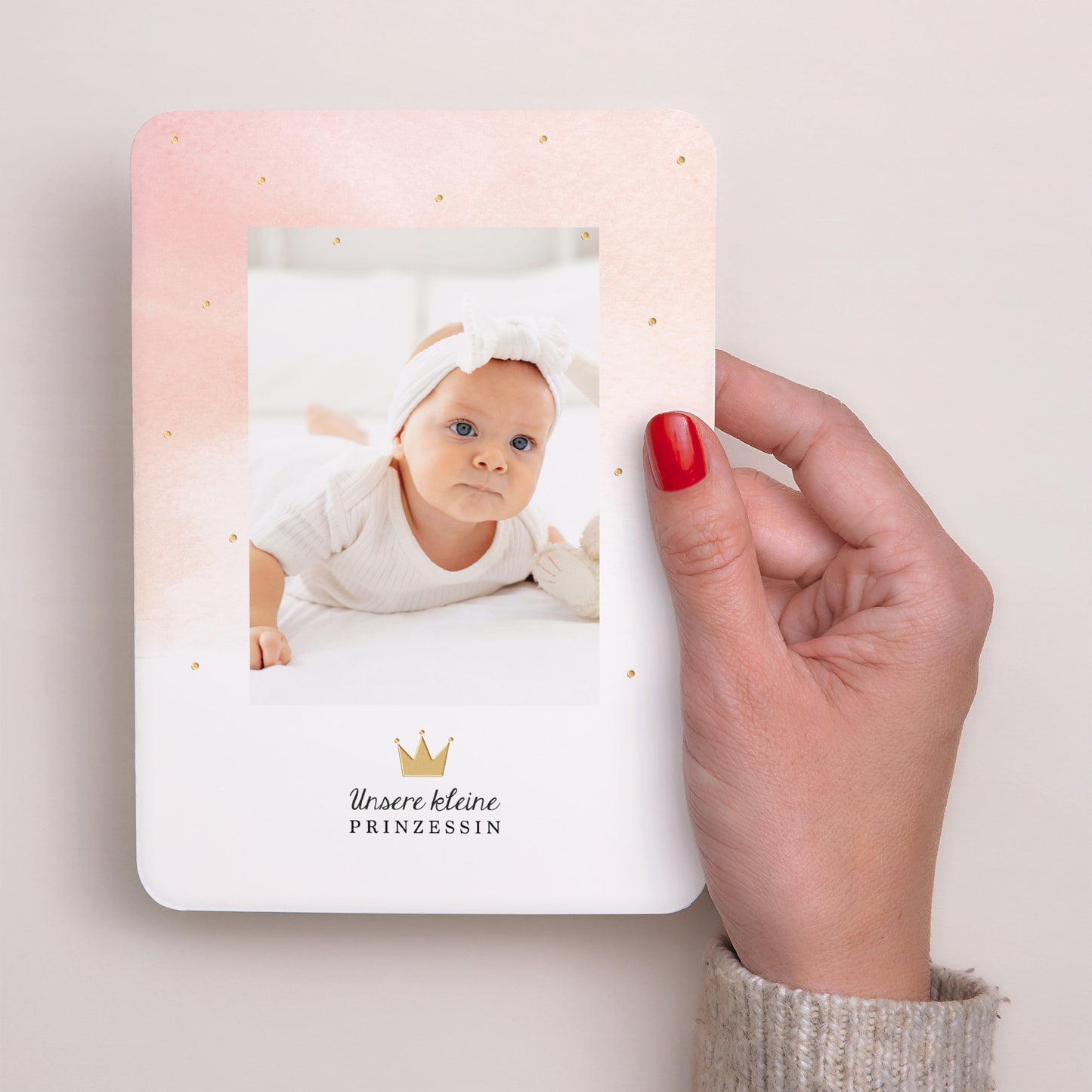 Geburtskarte Porträt, abgerundete Kanten Kleine Prinzessin foto N° 2