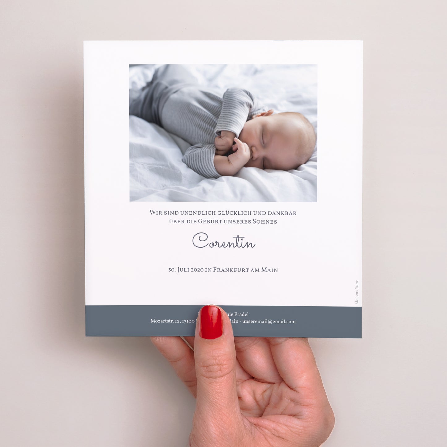 Geburtskarte Quadrat Kurze Unterhose foto N° 3