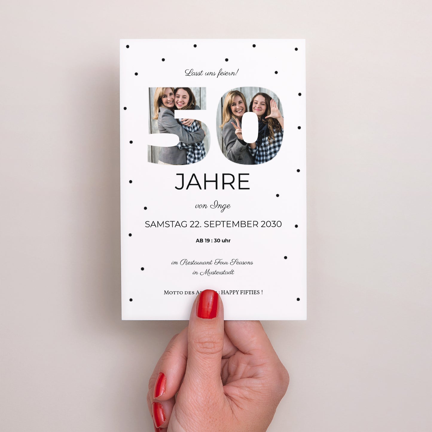 Beilegekarte Geburtstag Erwachsener PortraitPorträt Zahl 50+ foto N° 2