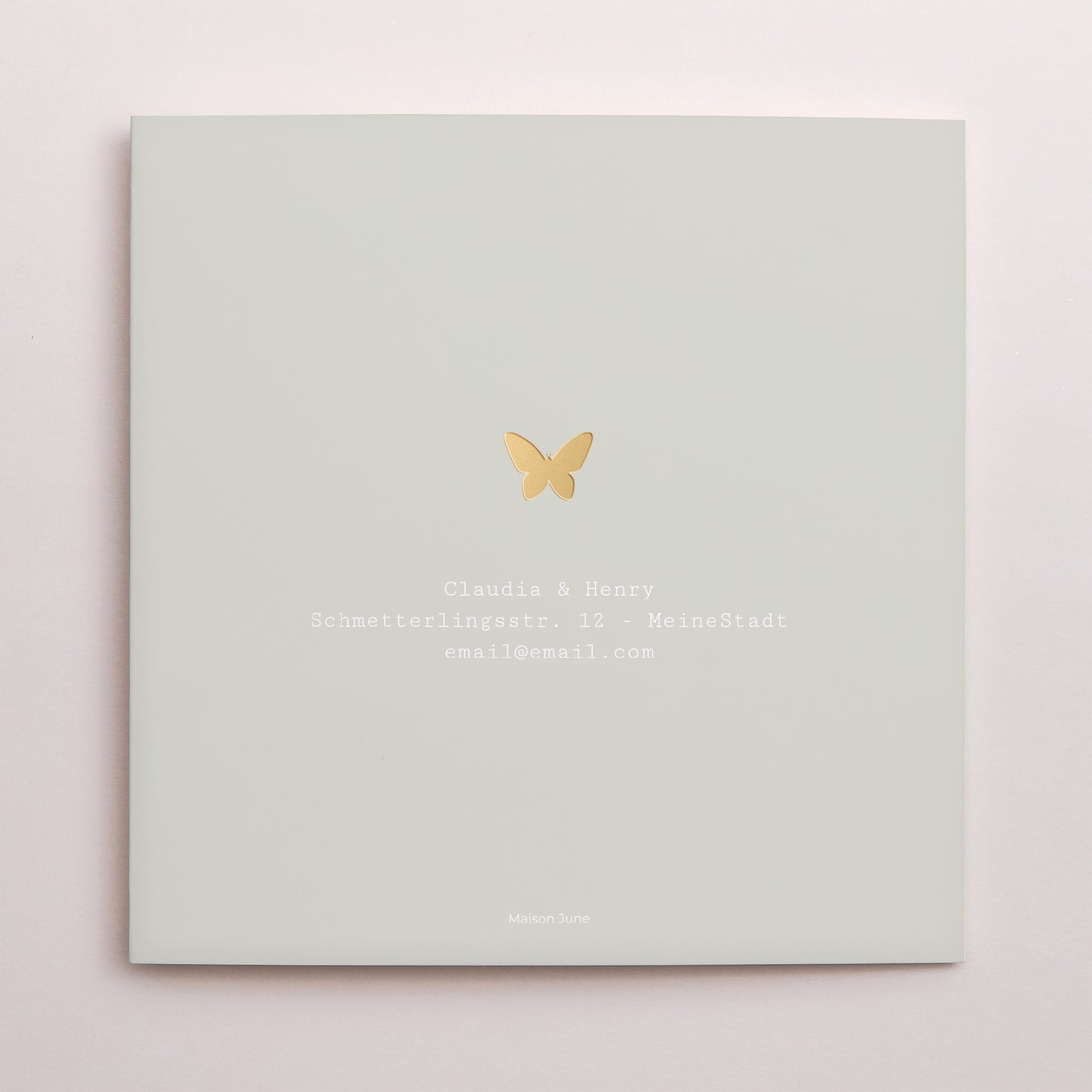Geburtskarte Doppelflügiges Quadrat Papillonne foto N° 3