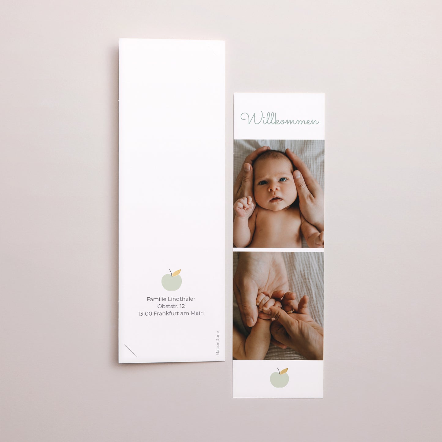 Geburtskarten Fotoautomaten Lesezeichen Goldener Apfel foto N° 3