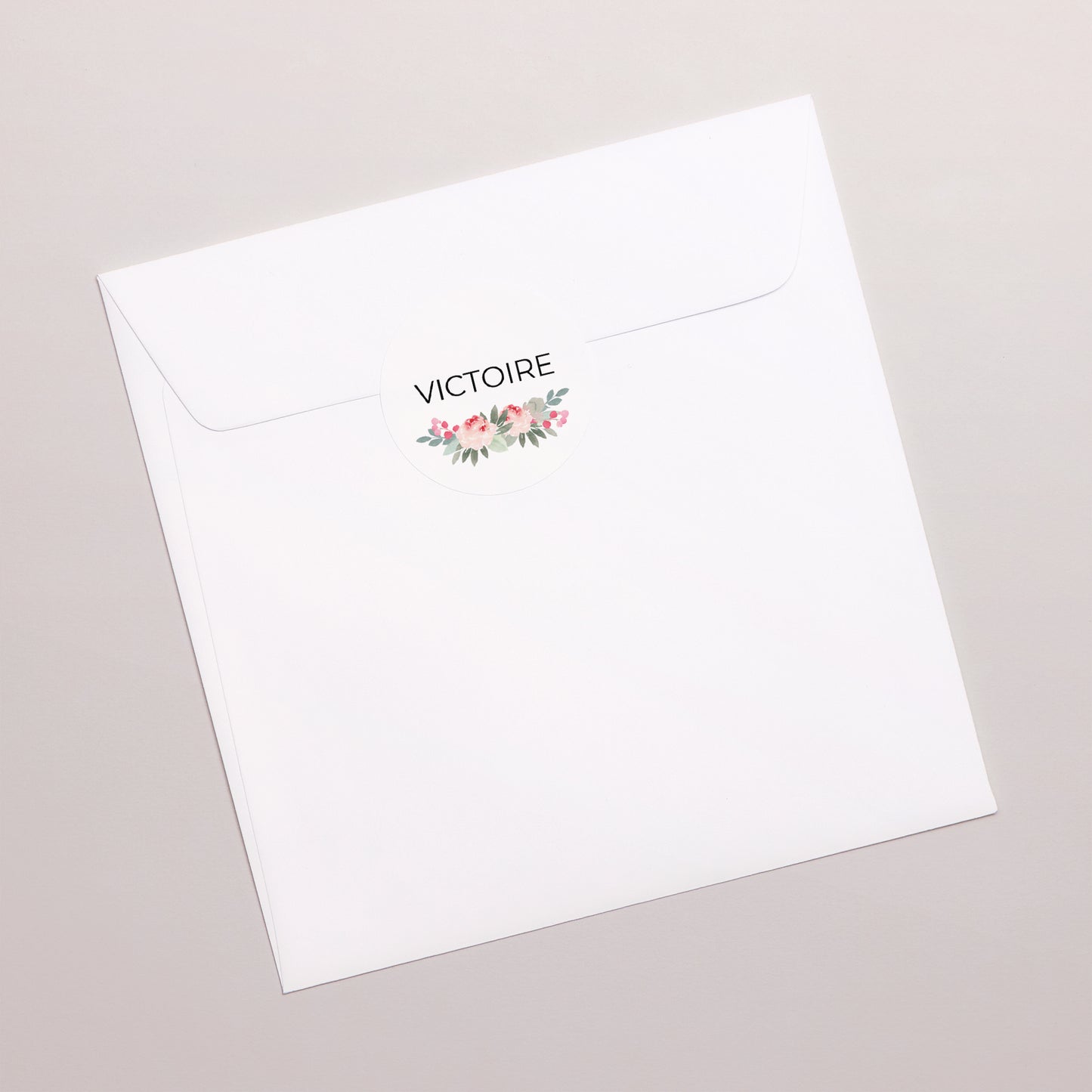Sticker Taufe Rund Taufblumen foto N° 3