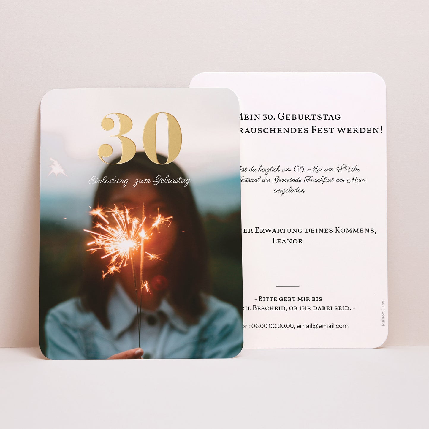 Beilegekarte Geburtstag Erwachsener Porträt, abgerundete Kanten 30 Jahre foto N° 1