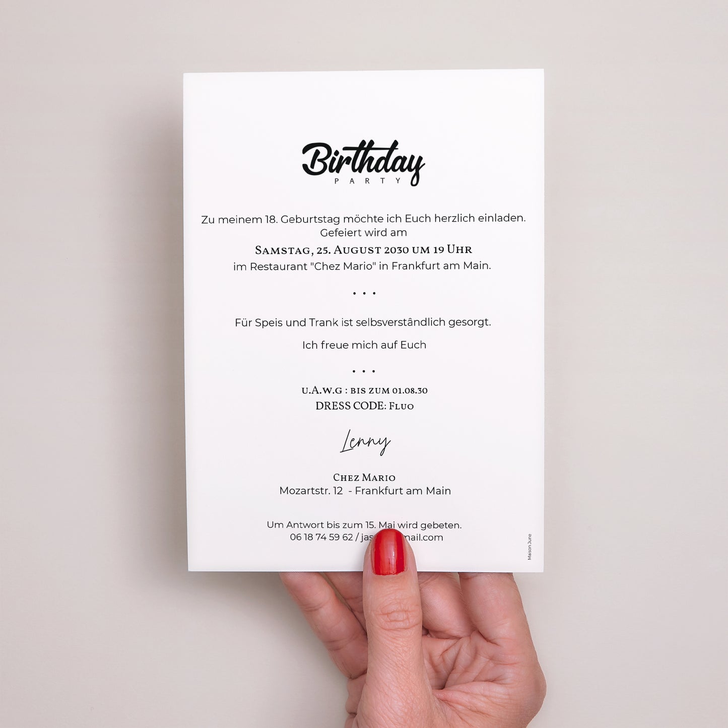 Einladungskarte Geburtstag Birthday Party foto N° 3