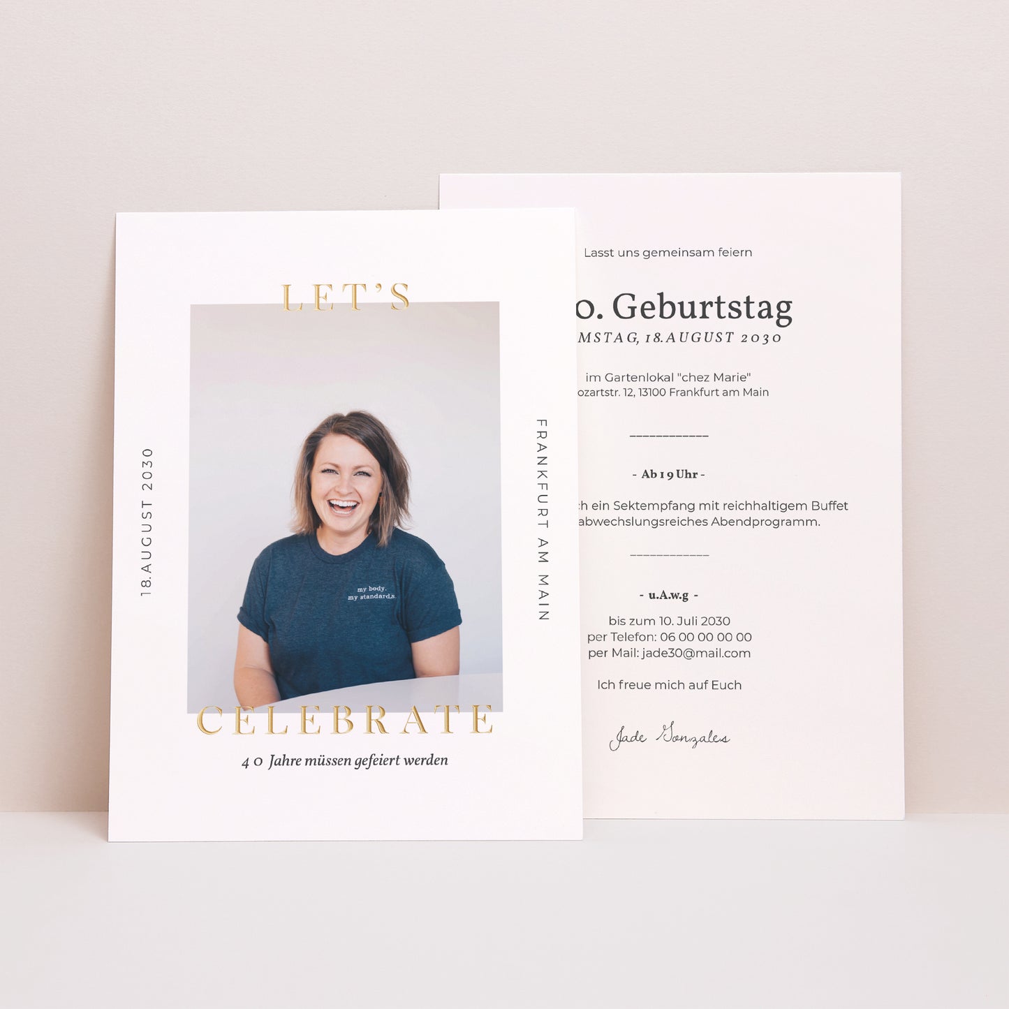 Beilegekarte Geburtstag Erwachsener Feiern wir 40 Jahre foto N° 1