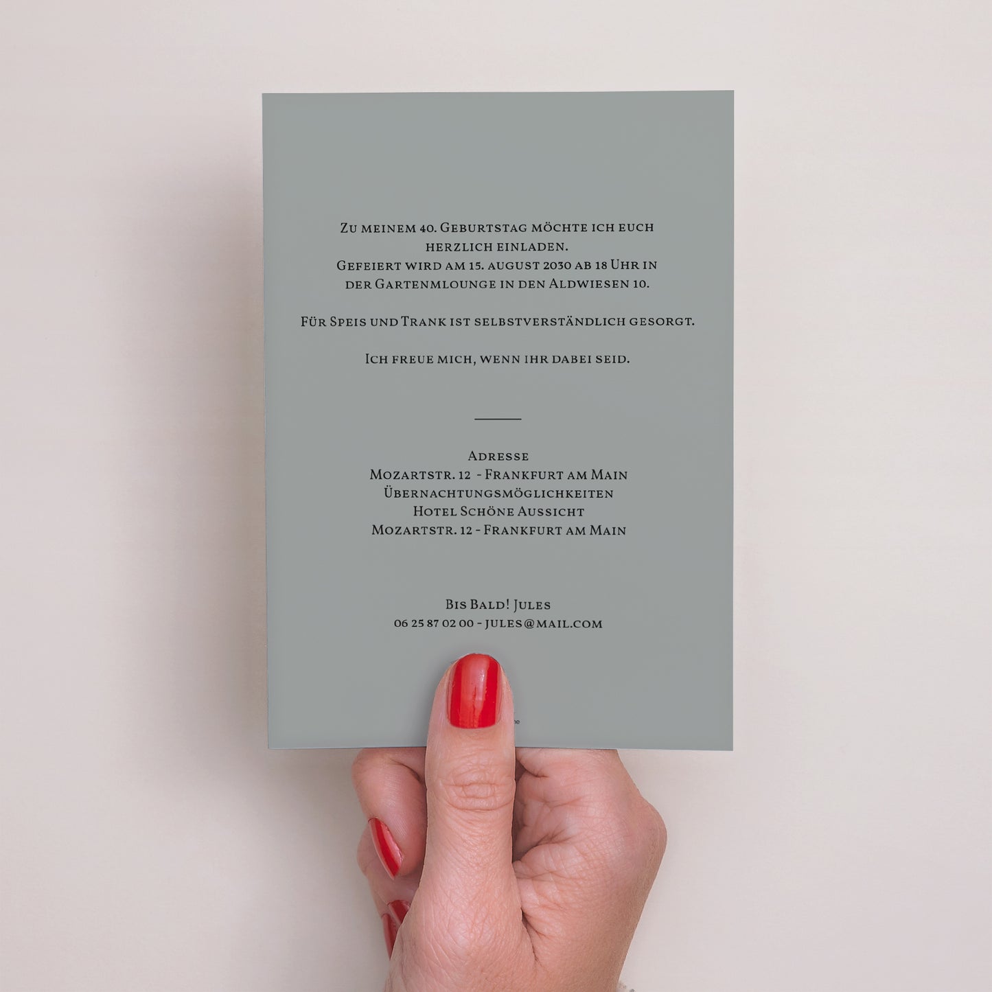 Einladungskarte Geburtstag Porträt Letter Gold foto N° 3