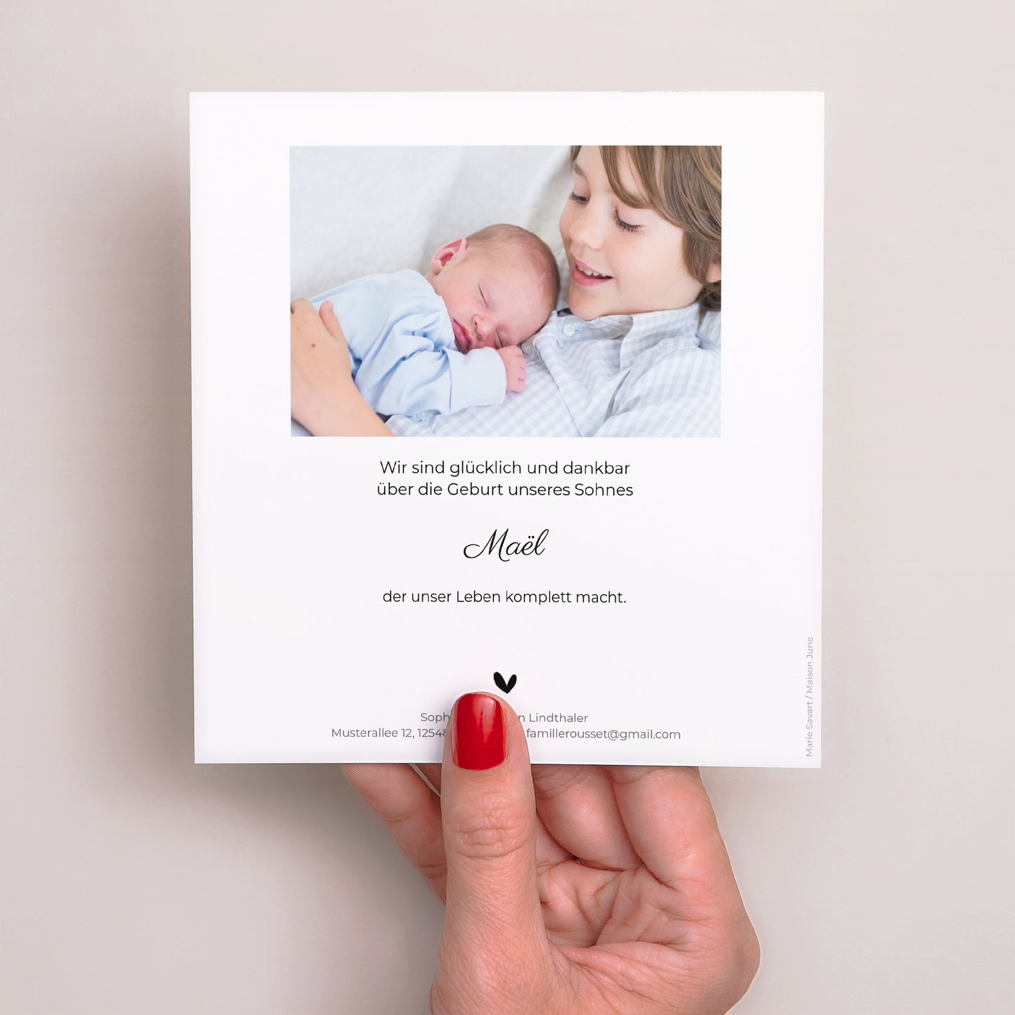 Geburtskarte Quadrat Brüder foto N° 3