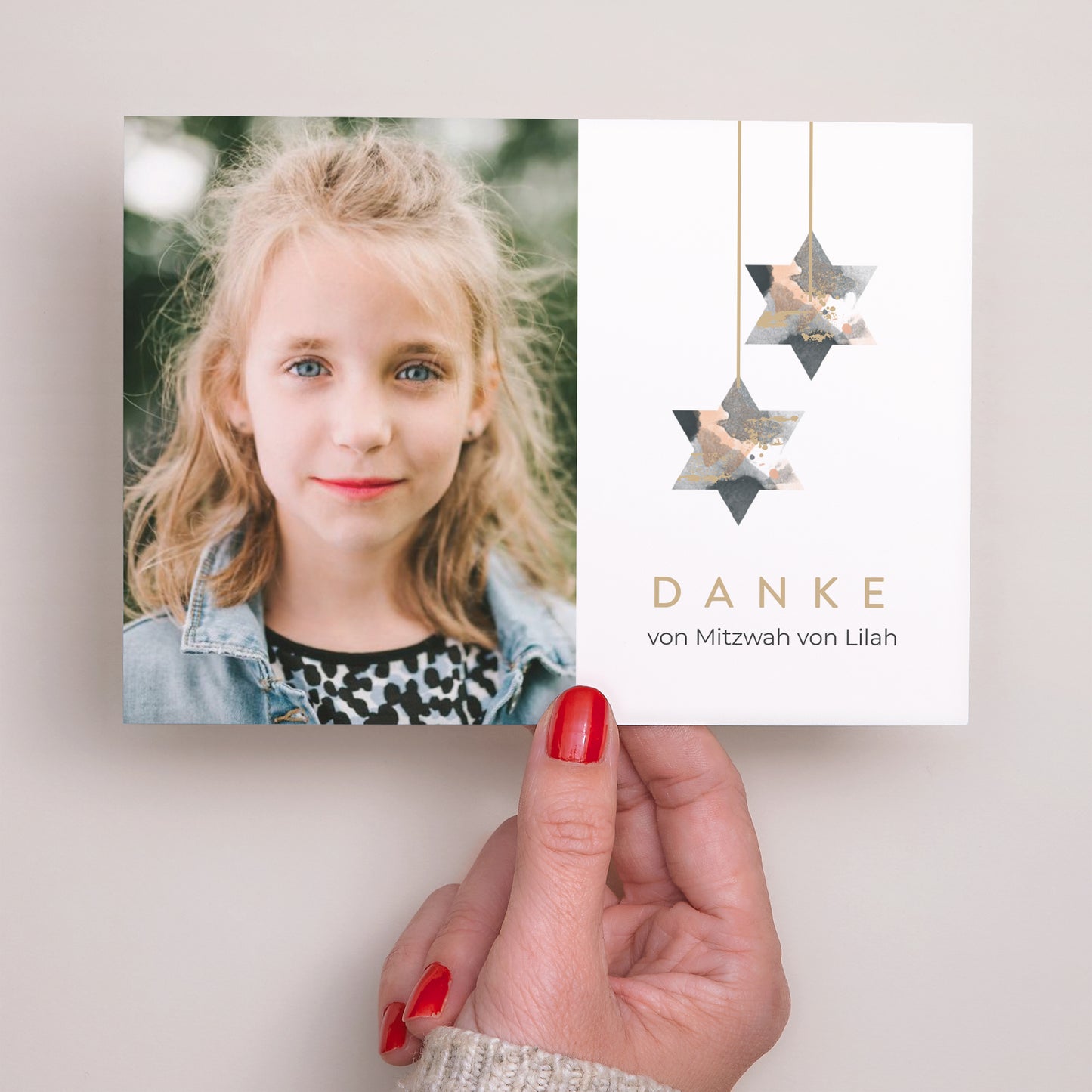 Dankeskarte Bar Mitzvah Landschaft Luftballons foto N° 3