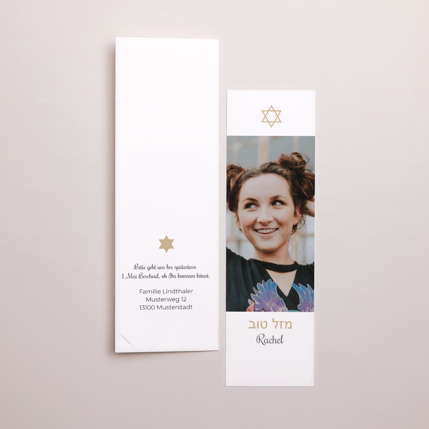 Einladungskarte Bat Mitzvah Fotoautomaten Lesezeichen Erwachen foto N° 3