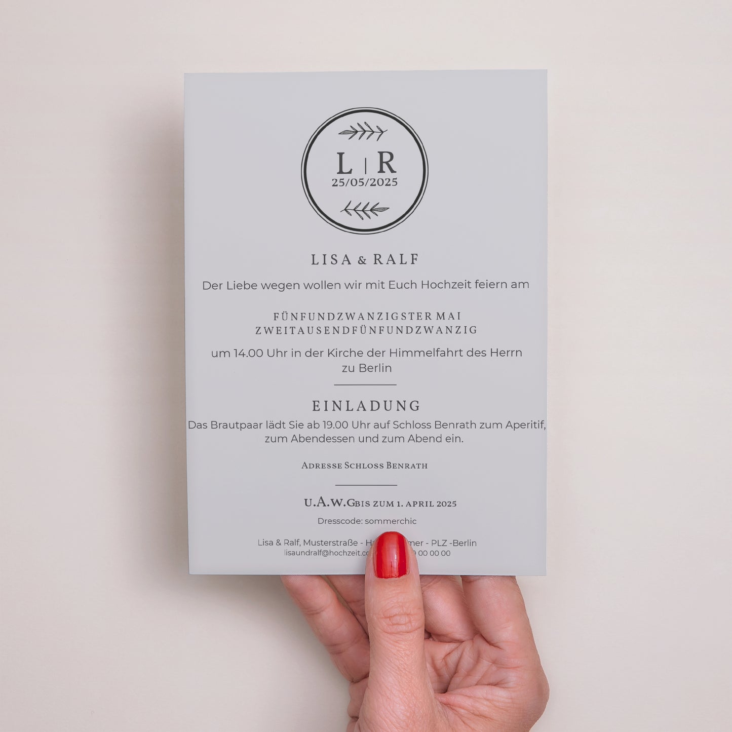 Einladungskarte Hochzeitstag Fotostempel foto N° 3