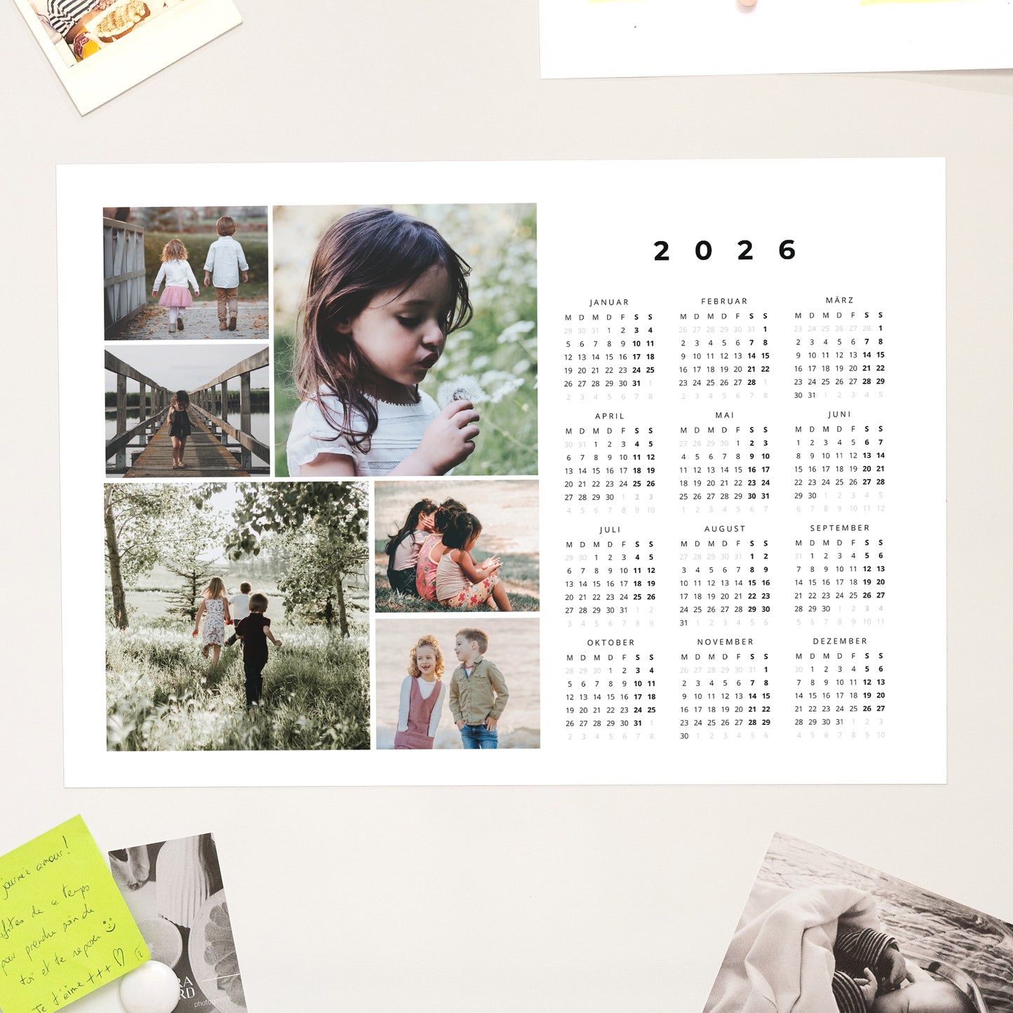 Kalender Weihnachten Magnetischer, einseitiges landschaft Familienbilder foto N° 1