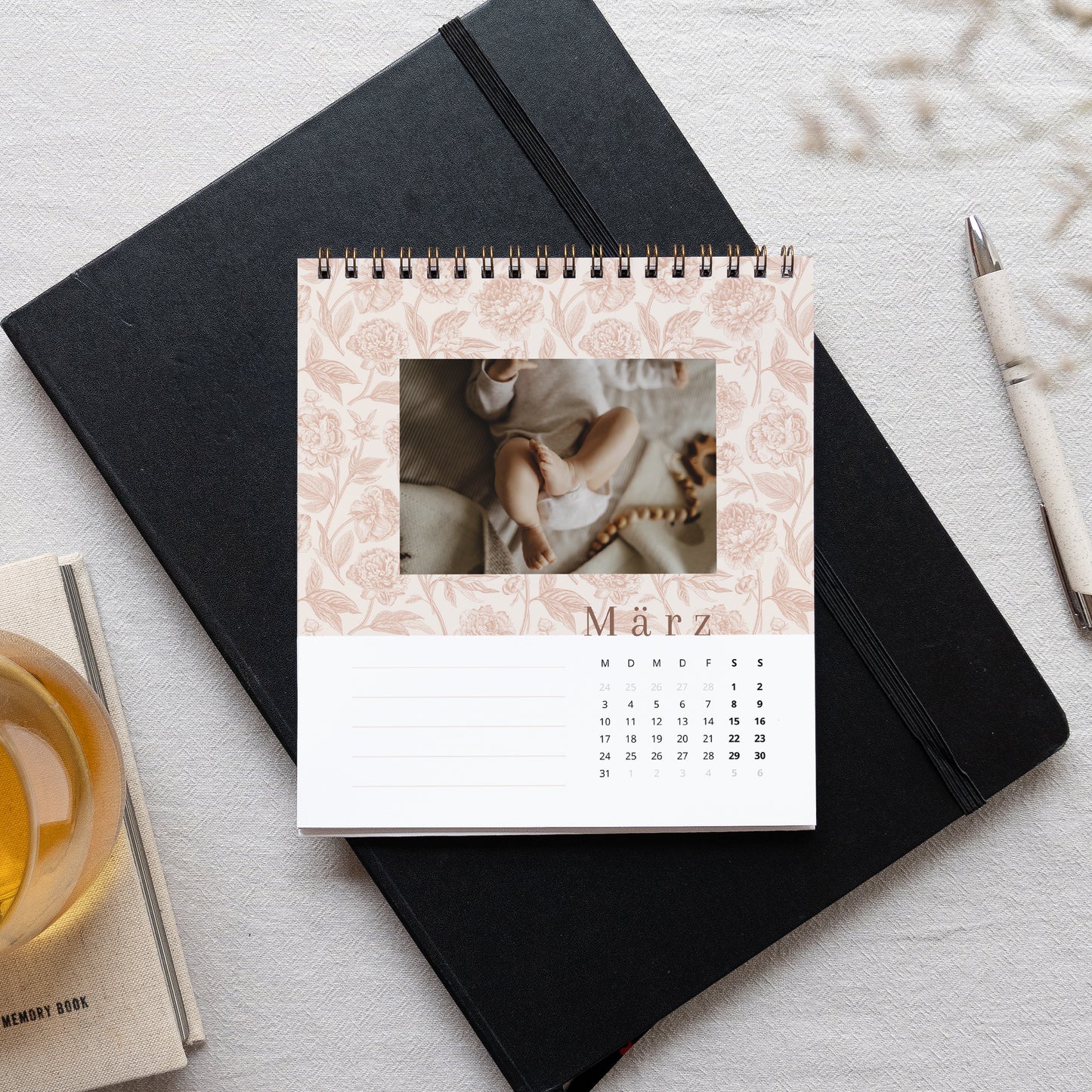 Kalender Weihnachten Büro, Staffelei Grün & Rosa foto N° 3