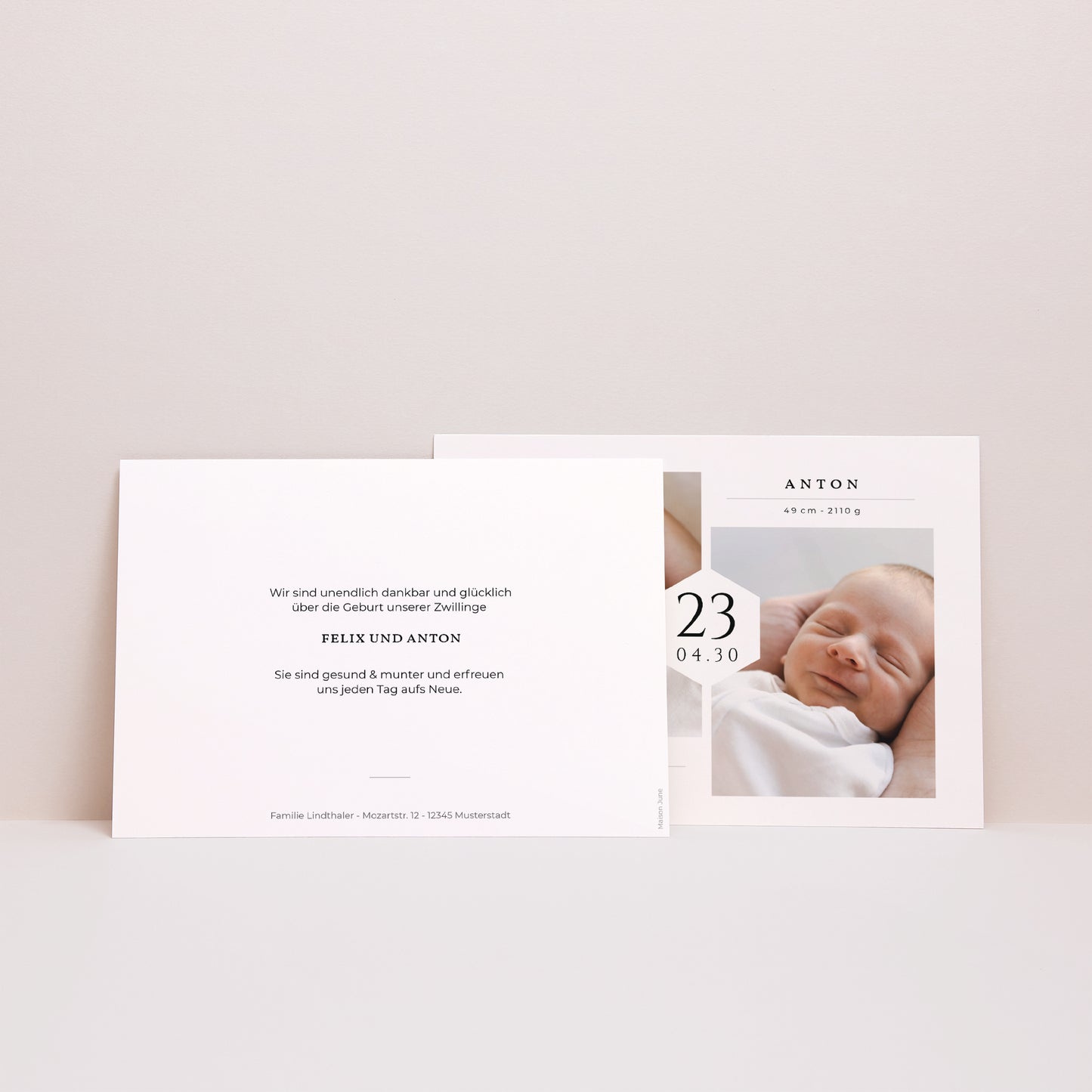 Geburtskarten Landschaft Twins foto N° 3