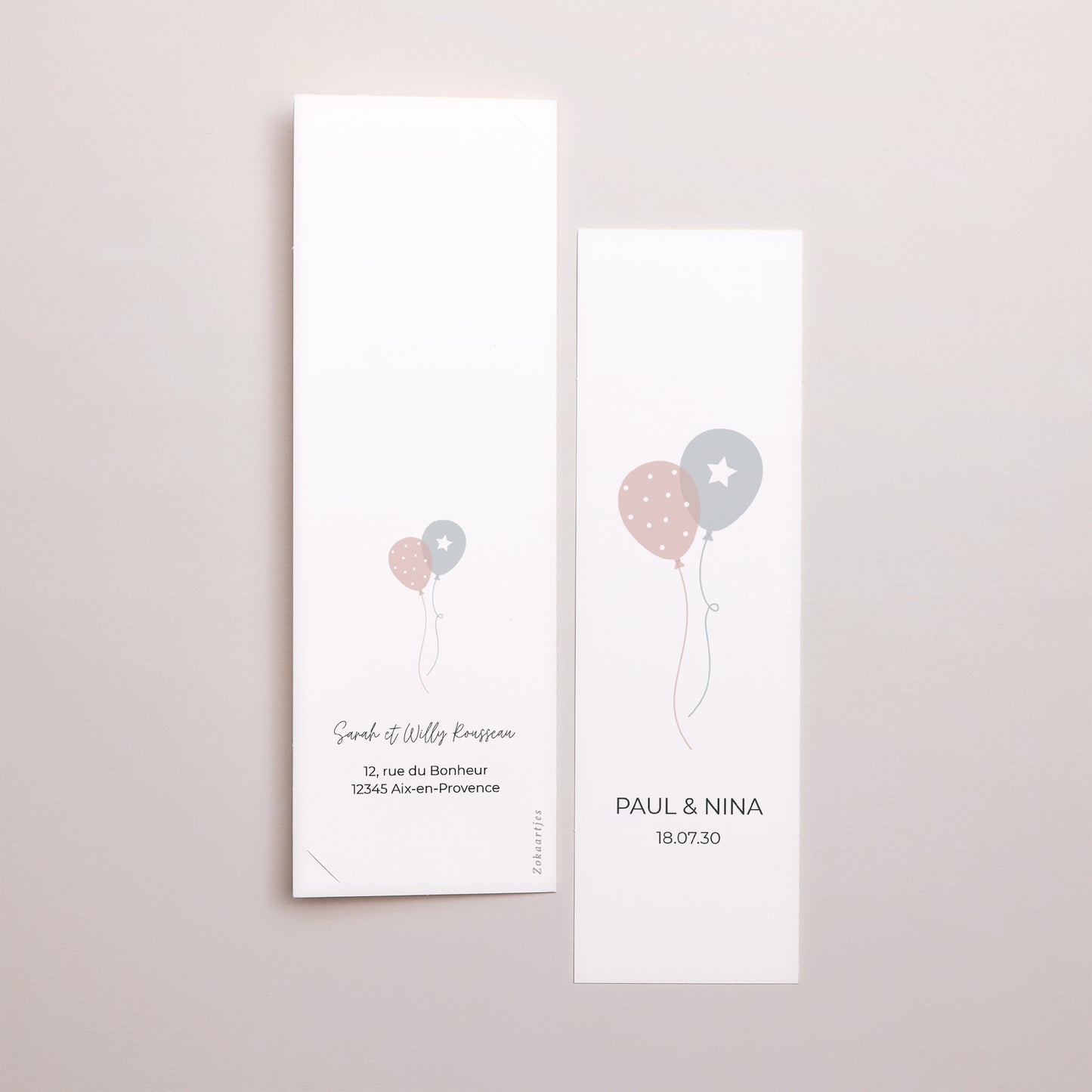 Geburtskarten Fotoautomaten Lesezeichen Zu zweit ist es besser foto N° 3