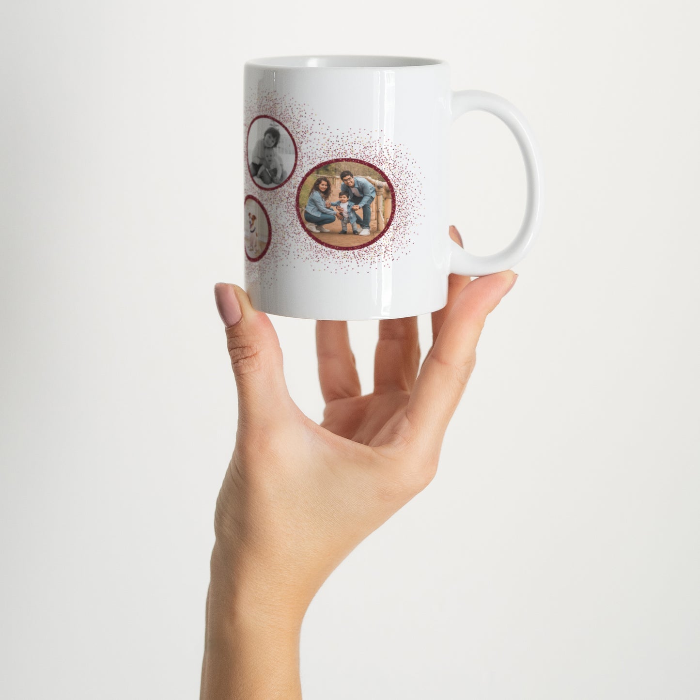 Tasse Weihnachten Weiß Rahmen & Glitzer foto N° 2