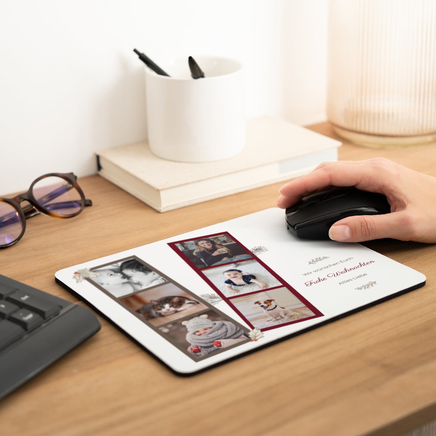 Mousepad Objekte Rechteck Weihnachtsblätter & -zweige foto N° 2