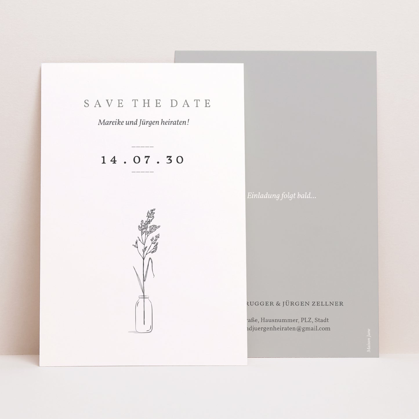 Save the date Karte Hochzeit PortraitPorträt Brin d'Amour foto N° 1