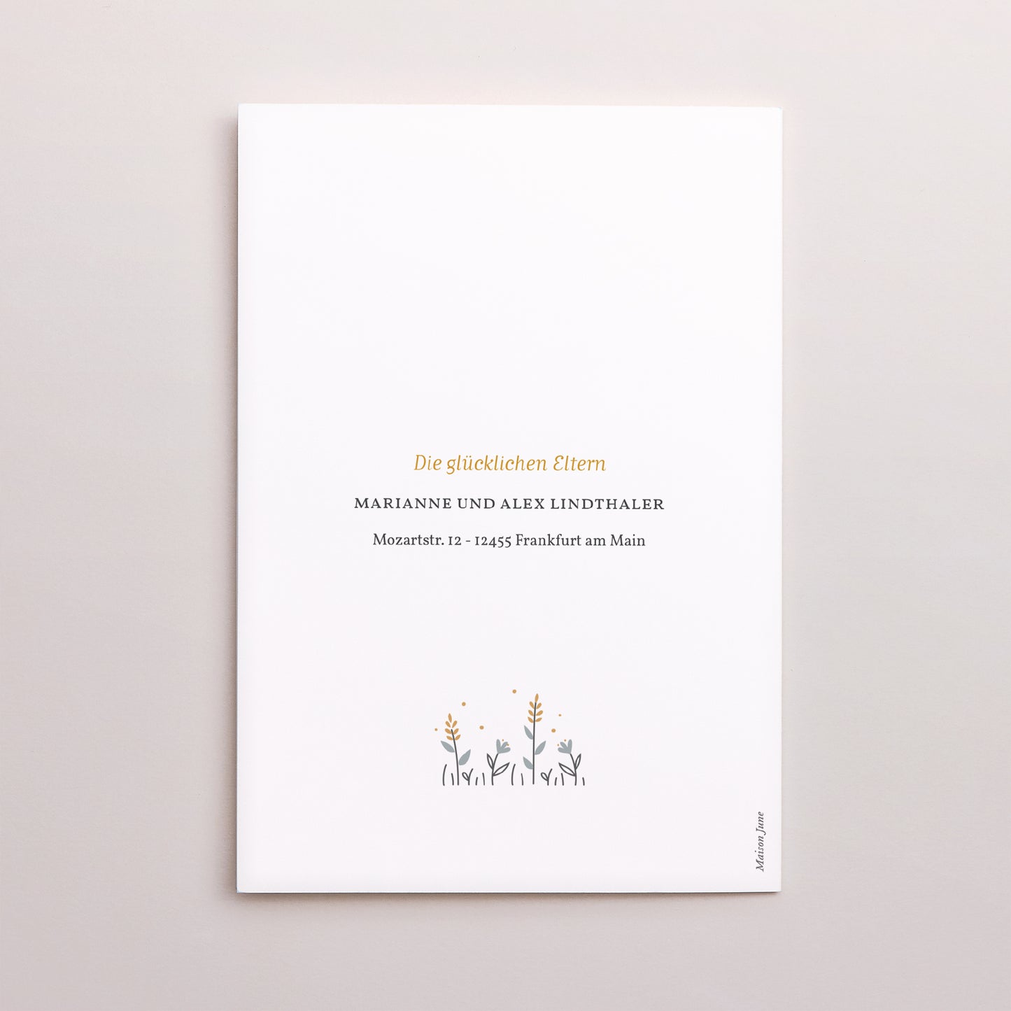 Geburtskarte Doppelter Porträtflügel Kuschelhase foto N° 3