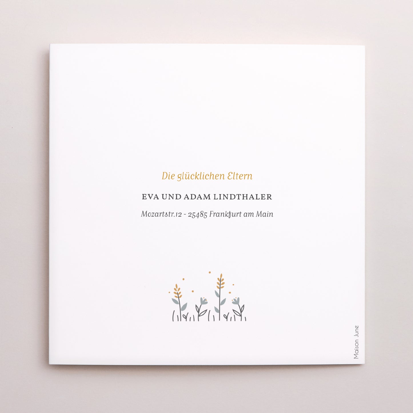 Geburtskarte Doppelflügiges Quadrat Liberty Kellner foto N° 3