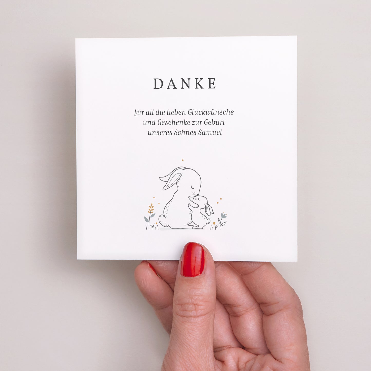 Dankeskarte Geburt Quadrat Liberty Kellner foto N° 2