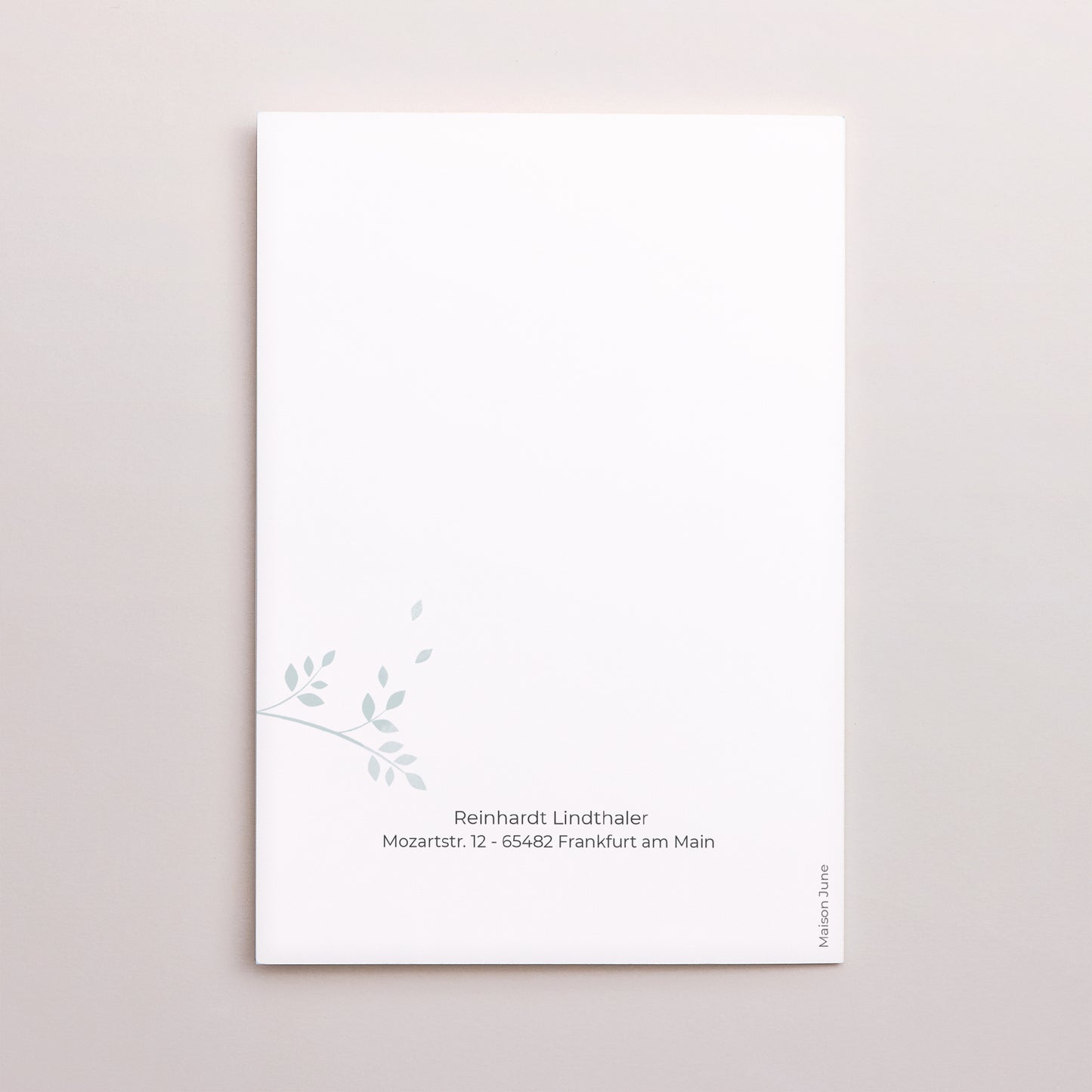 Trauerkarte Doppelter Porträtflügel Rose foto N° 3