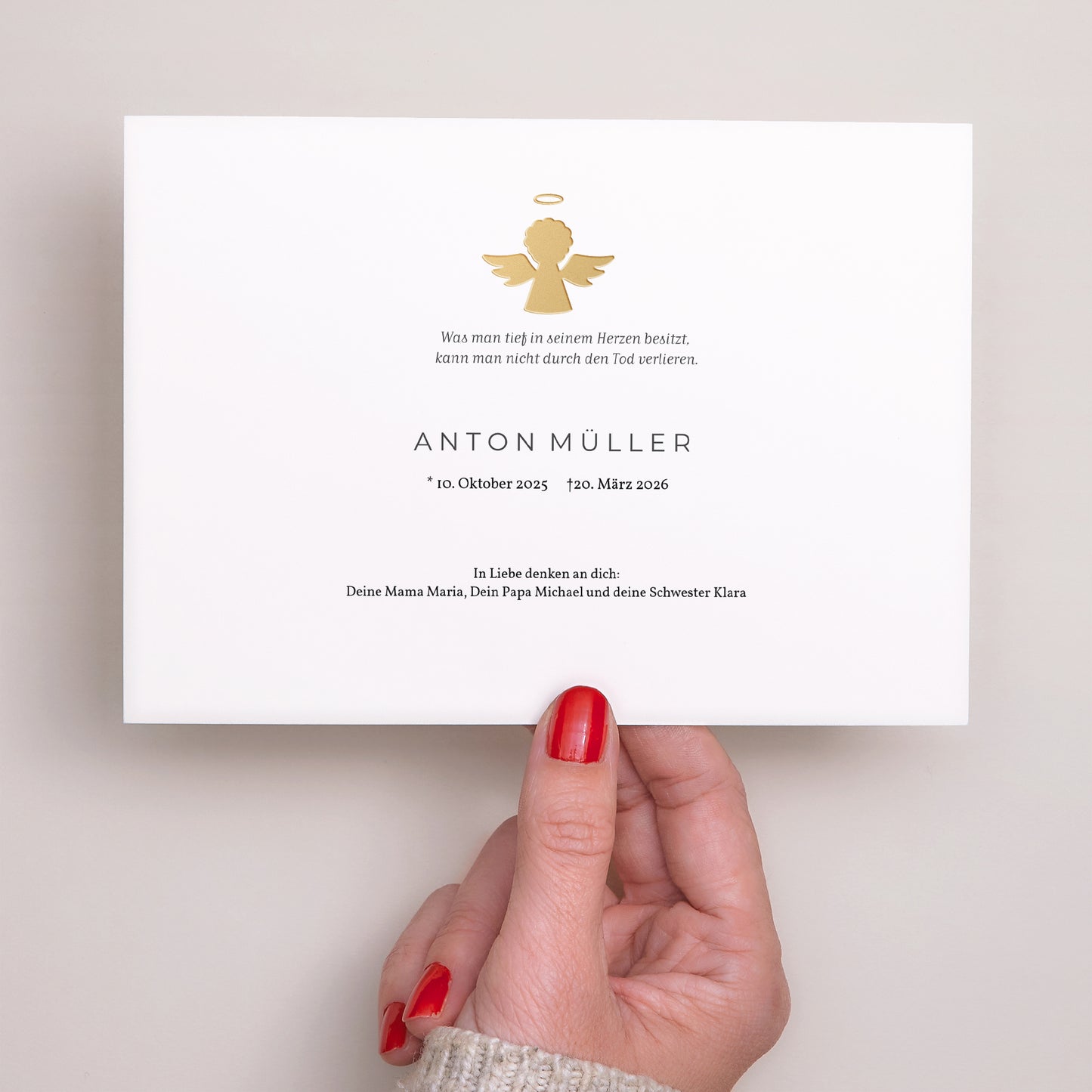 Trauerkarte Landschaft Goldener Engel foto N° 3