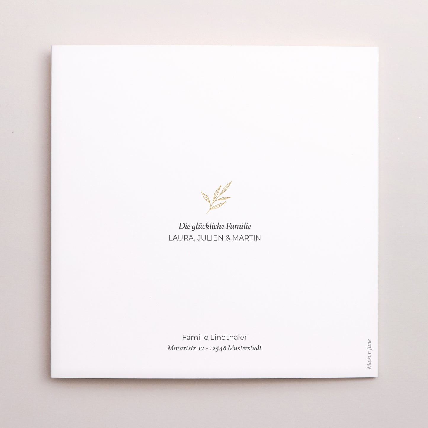 Geburtskarte Doppelflügiges Quadrat Jolie Pousse foto N° 3