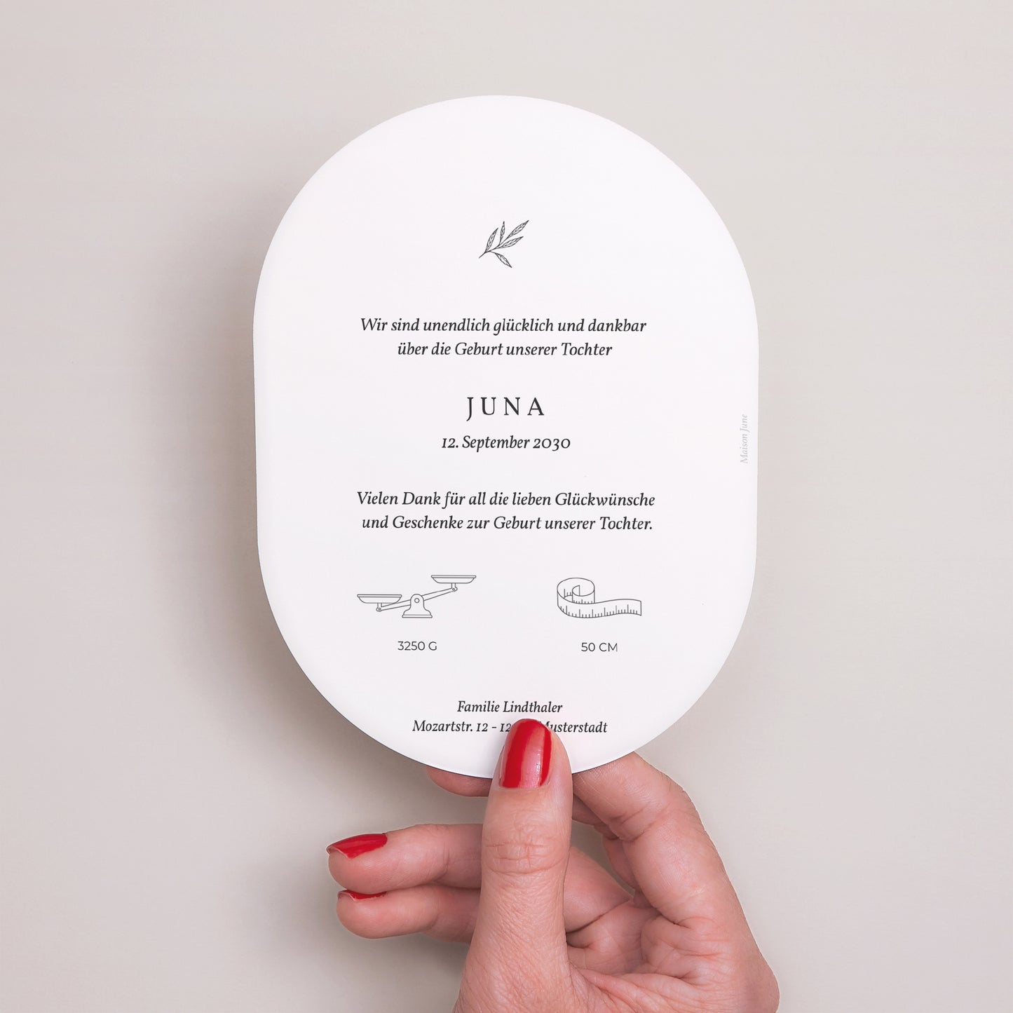 Geburtskarte oval Jolie Pousse foto N° 3