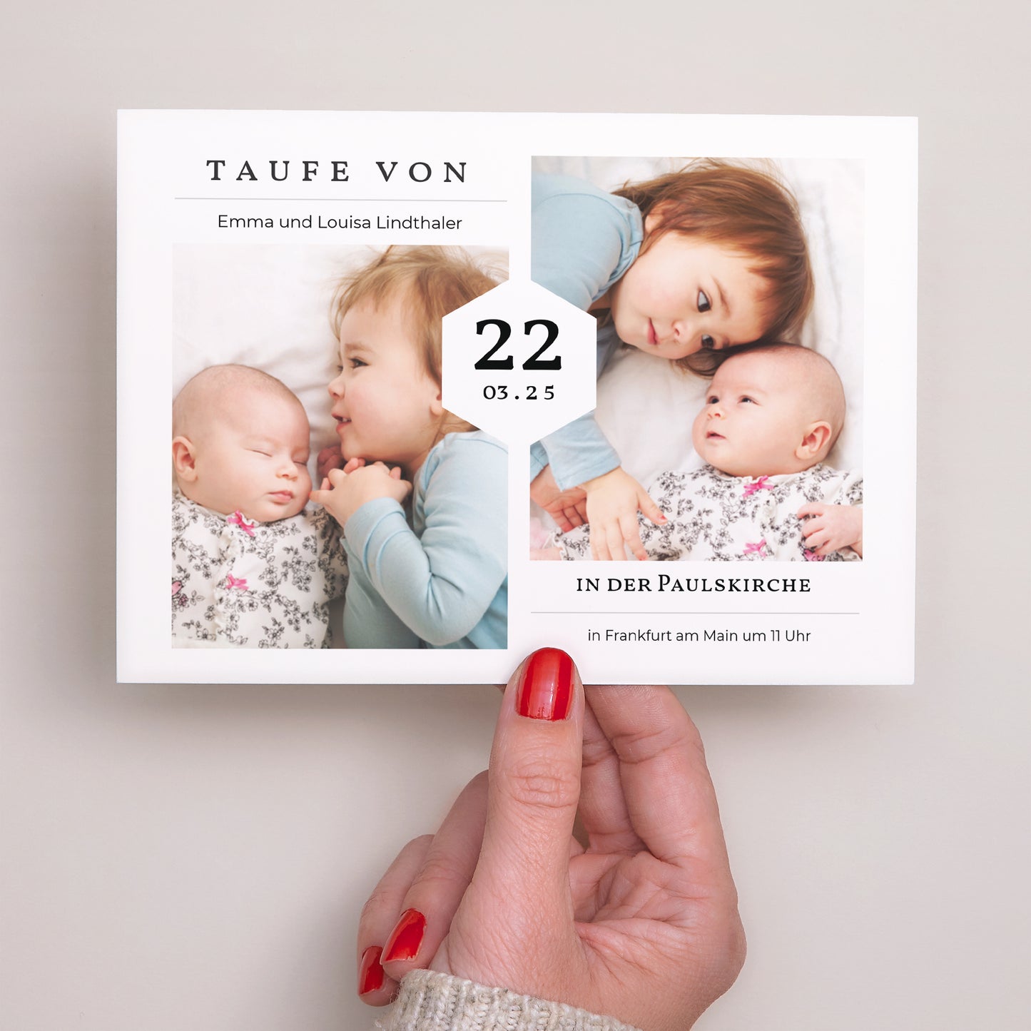 Taufeinladung Landschaft Taufe Schwestern foto N° 3