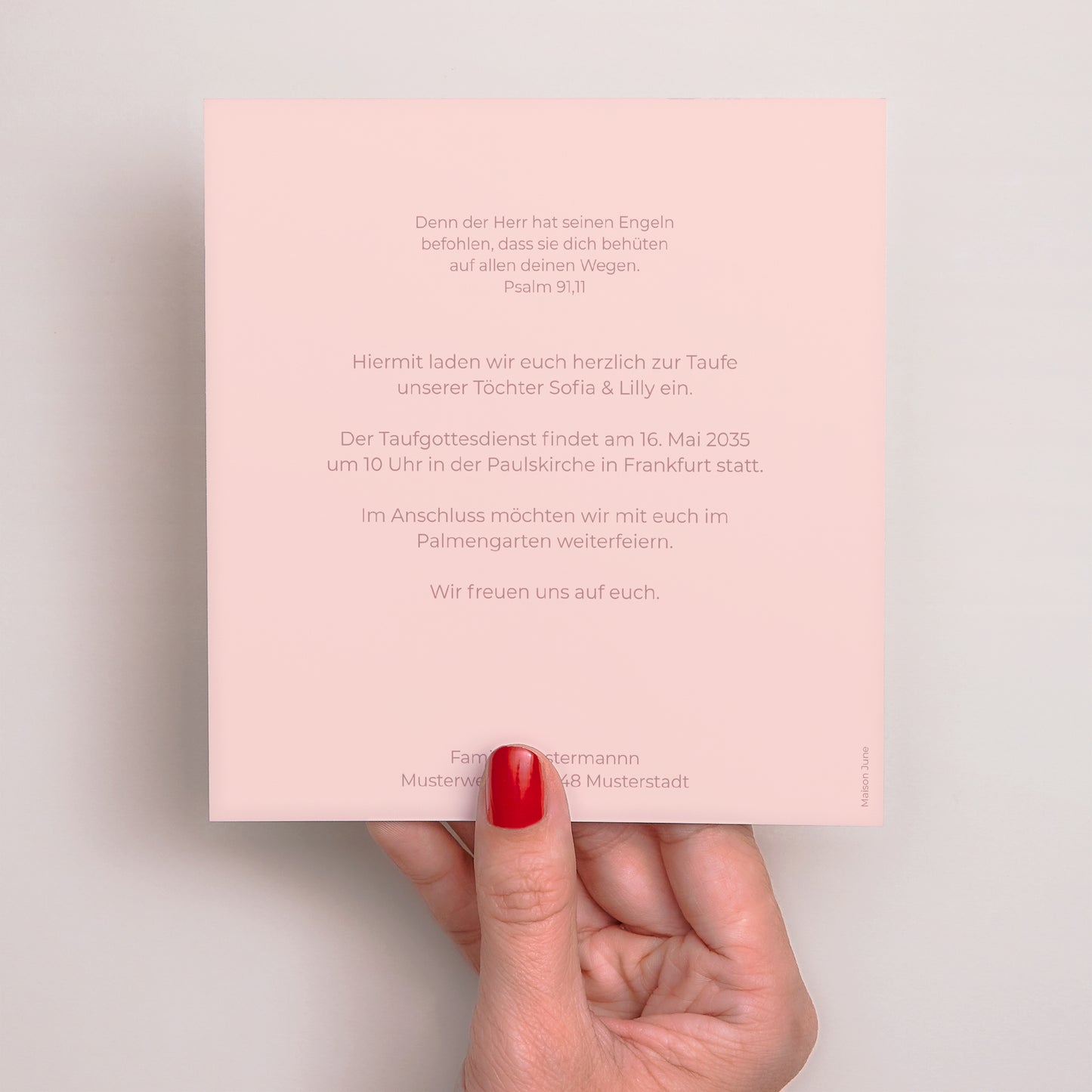 Taufeinladung Quadrat Taufe Geschwister V foto N° 3