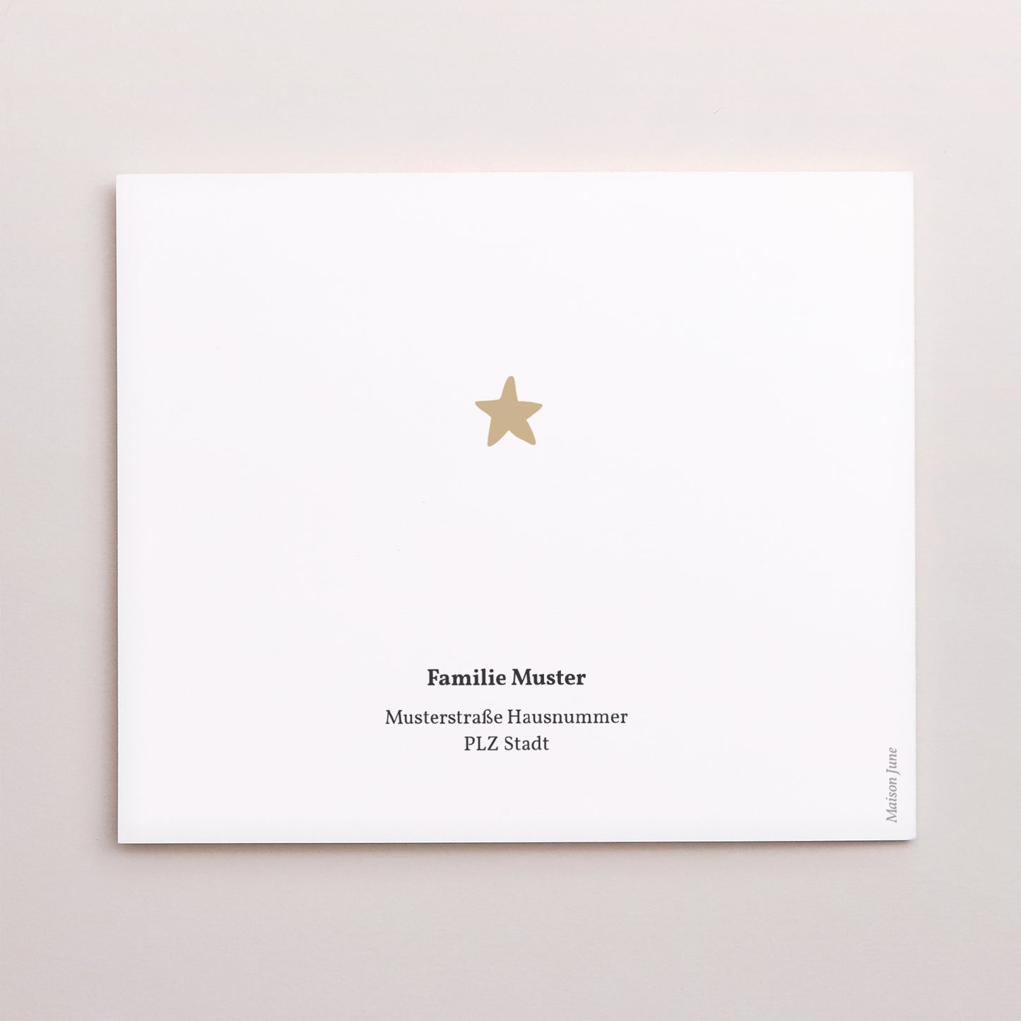 Dankeskarte Geburt Asymmetrische Zweiflügeltür Schneefuchs foto N° 3