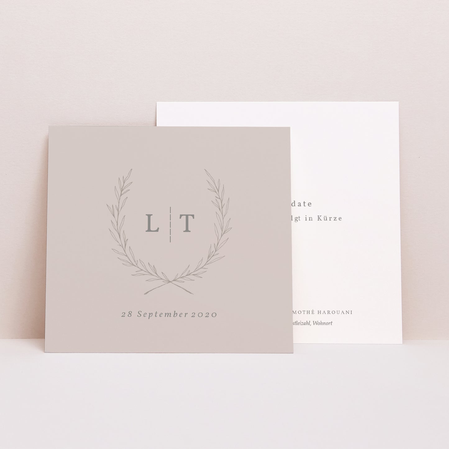 Save the date Karte Hochzeit Quadrat Kinfolk floral foto N° 1