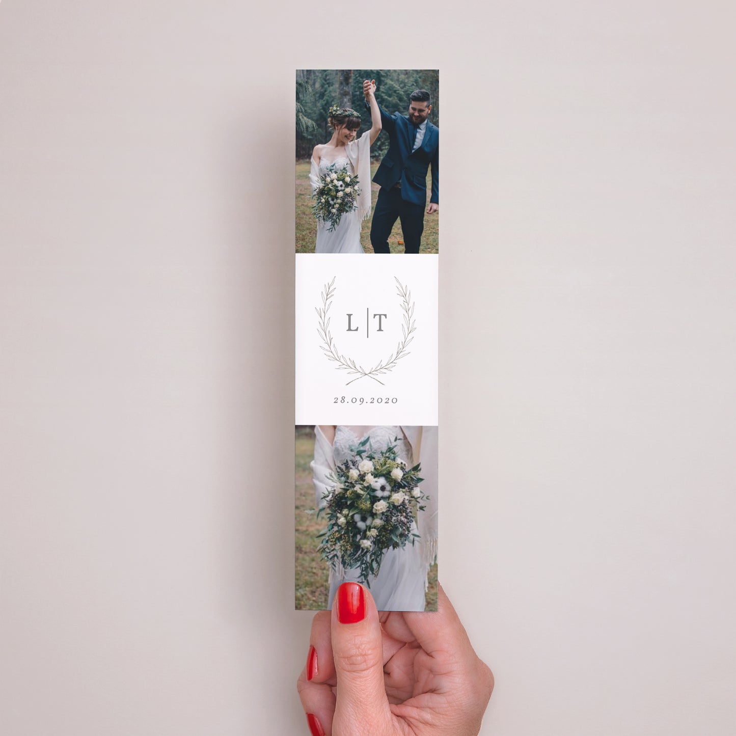Dankeskarte Hochzeit Lesezeichen Kinfolk floral foto N° 2