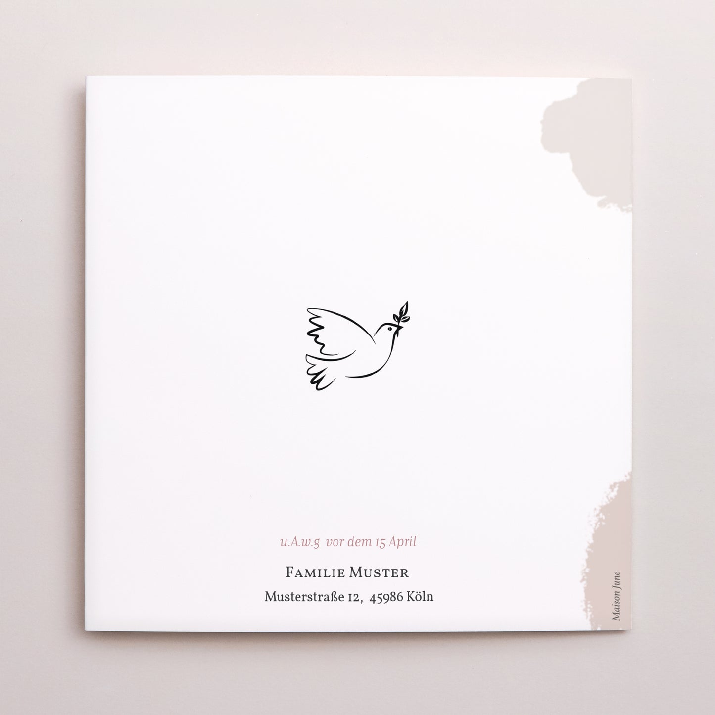 Taufeinladung Doppelflügiges Quadrat Taube Süß foto N° 3